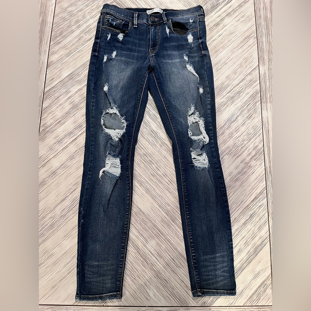 Mudd Dark Blue Distressed Skinny Jeans